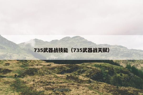 735武器战技能（735武器战天赋）