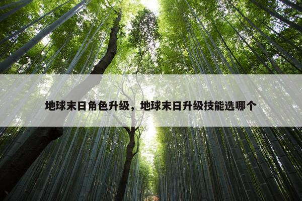 地球末日角色升级，地球末日升级技能选哪个