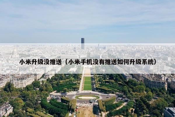 小米升级没推送（小米手机没有推送如何升级系统）