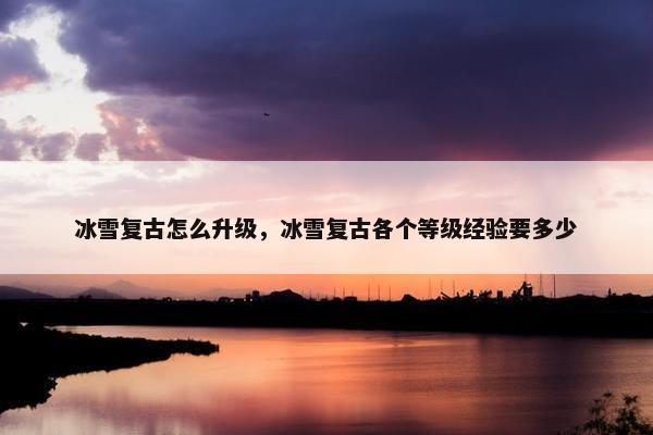 冰雪复古怎么升级，冰雪复古各个等级经验要多少