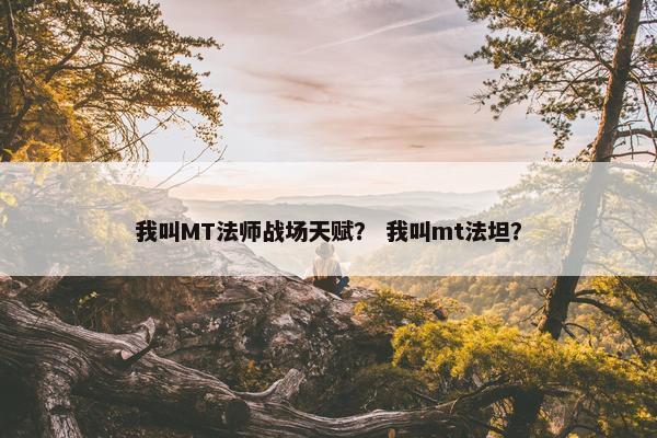 我叫MT法师战场天赋？ 我叫mt法坦？