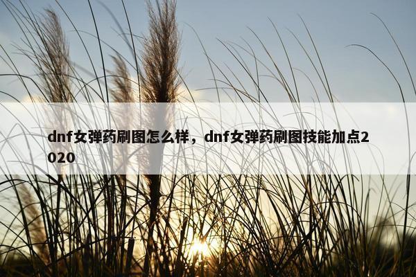 dnf女弹药刷图怎么样，dnf女弹药刷图技能加点2020