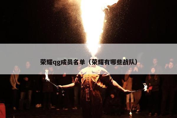荣耀qg成员名单（荣耀有哪些战队）