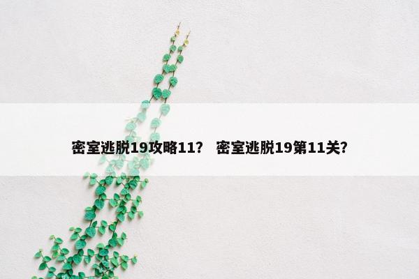 密室逃脱19攻略11？ 密室逃脱19第11关？