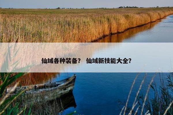 仙域各种装备？ 仙域新技能大全？
