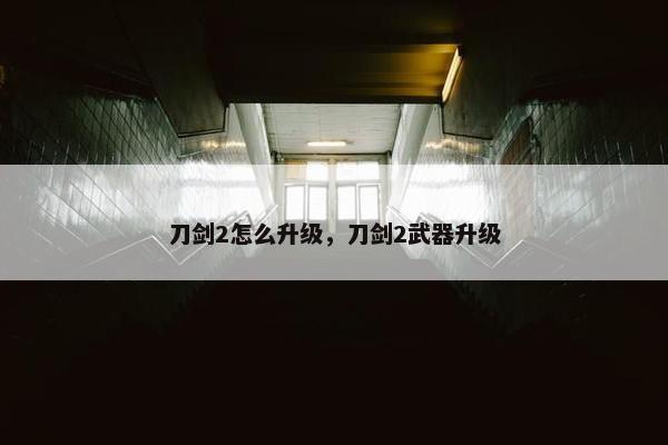 刀剑2怎么升级，刀剑2武器升级