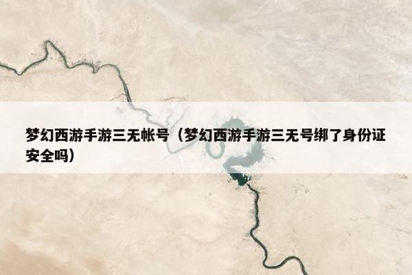 梦幻西游手游三无帐号（梦幻西游手游三无号绑了身份证安全吗）