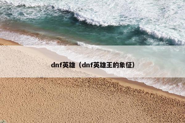 dnf英雄（dnf英雄王的象征）