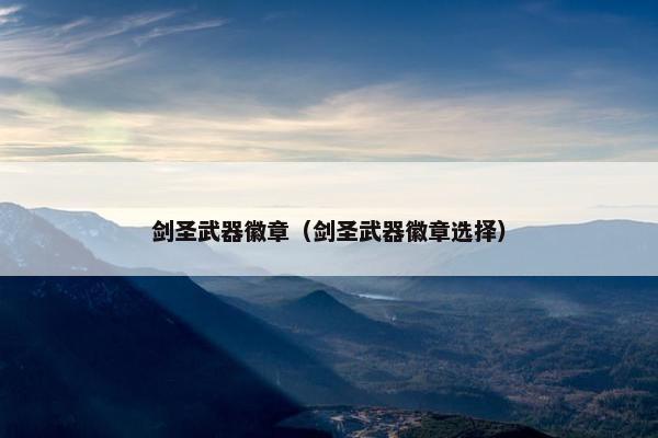 剑圣武器徽章（剑圣武器徽章选择）