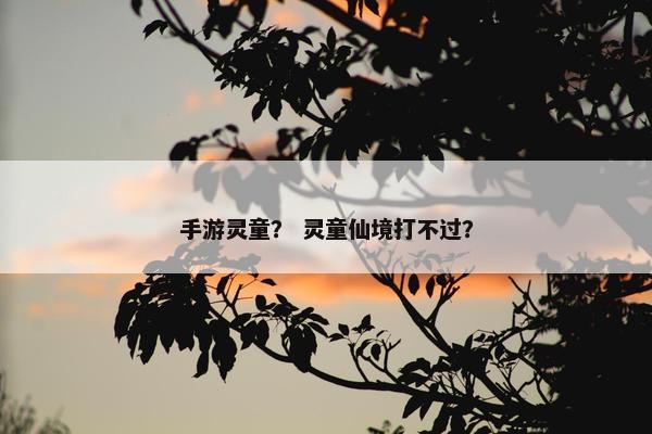 手游灵童？ 灵童仙境打不过？