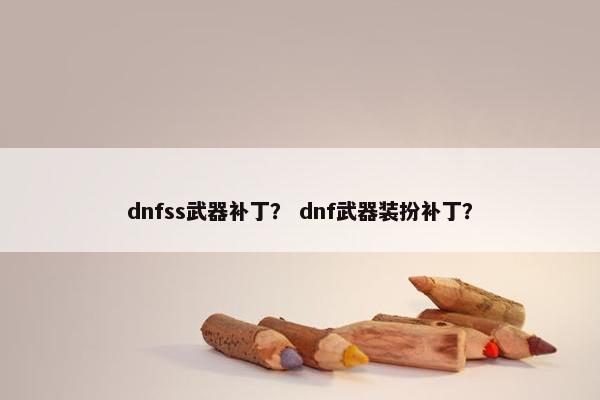 dnfss武器补丁？ dnf武器装扮补丁？