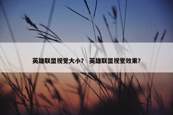 英雄联盟视觉大小？ 英雄联盟视觉效果？