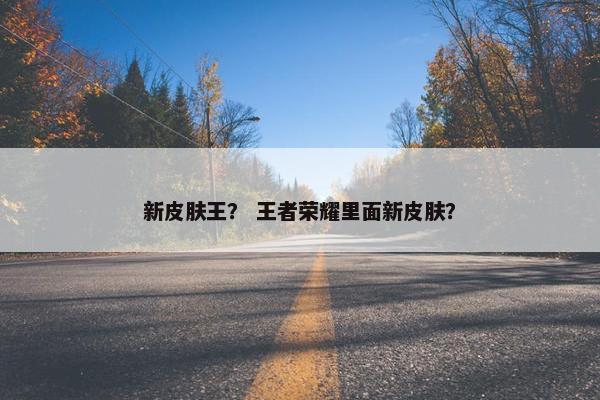 新皮肤王？ 王者荣耀里面新皮肤？