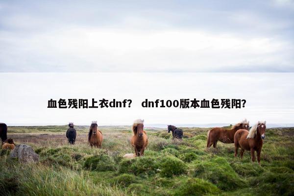 血色残阳上衣dnf？ dnf100版本血色残阳？