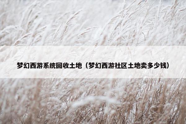 梦幻西游系统回收土地（梦幻西游社区土地卖多少钱）