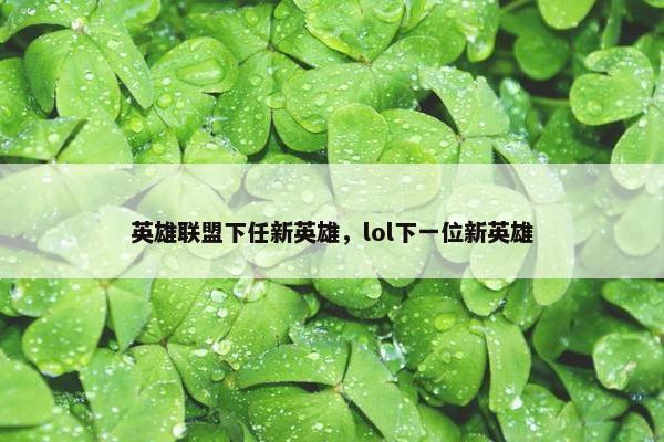 英雄联盟下任新英雄，lol下一位新英雄