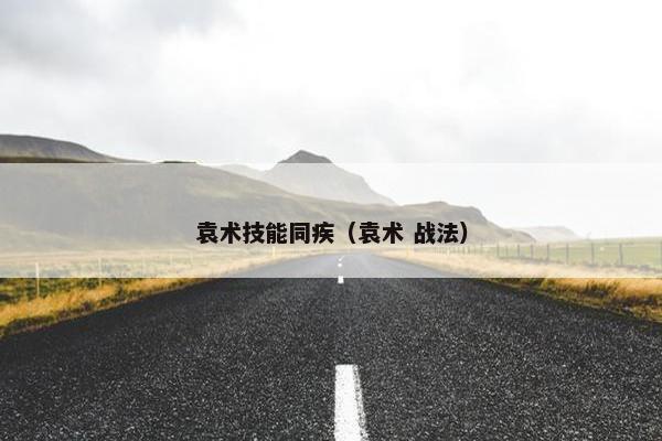 袁术技能同疾（袁术 战法）