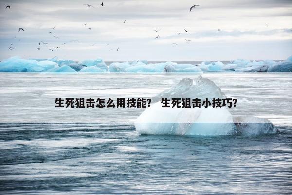 生死狙击怎么用技能？ 生死狙击小技巧？