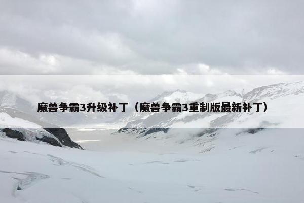 魔兽争霸3升级补丁（魔兽争霸3重制版最新补丁）