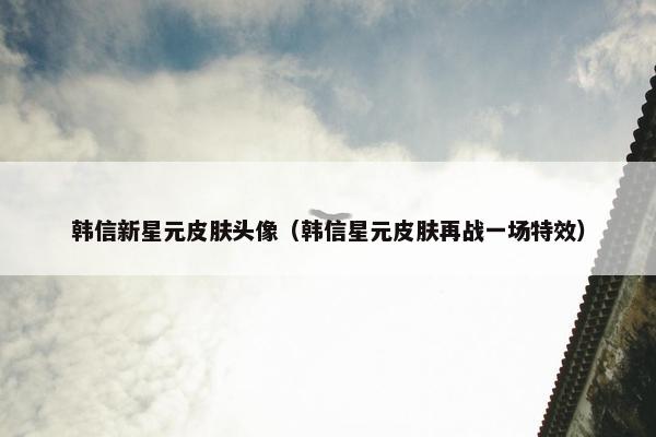 韩信新星元皮肤头像（韩信星元皮肤再战一场特效）